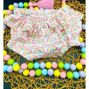 Rainbow Infant Ruffle Bottom Bummie Diaper Cover Set (3pc)